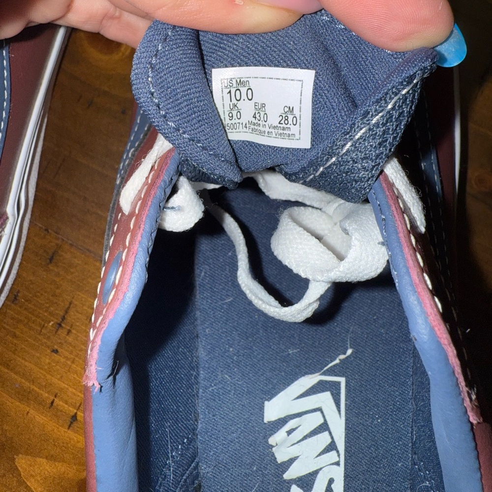 Vans Men's Brown With Blue Sneakers- Size‎ 9 - Picture 7 of 7